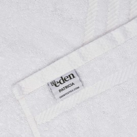 Eden Textile Hotel Bath Towel Set for AirBnB, Inns and Spas, Soft and Durable, 100% Cotton in White Patricia Set of 2 Bath Towels, 2 Hand Towels, 2 Washcloths