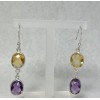 Amethyst Natural Amethyst and Citrine Dangle Earrings 925 silver