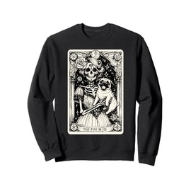 Vintage Skeleton Pug Mom Tarot Card Witchy Vibes Pug Lover Sweatshirt