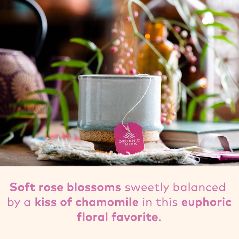 Organic India Tulsi Sweet Rose Herbal Tea - Holy Basil