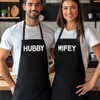 HUBBY & WIFEY - Matching Printed Aprons Couples Gift Set