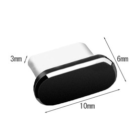 Type C Cap, Dustproof Cover, Charging Port Protection Cover, Durable, Dustproof, Smartphone, Dustproof, Waterproof, Dustproof, Metal, Dustproof, Plug, Black, 6-Piece Set
