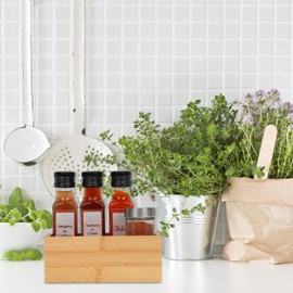 Relaxdays Bamboo Box, HBT 6.5 x 16.5 x 10 cm, Storage in Kitchen, Bathroom & Office, Sturdy, Versatile, Organiser Box, Natural