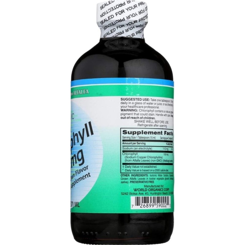World Organic 100mg Liquid Chlorophyll - 16 Oz EXP 4/24