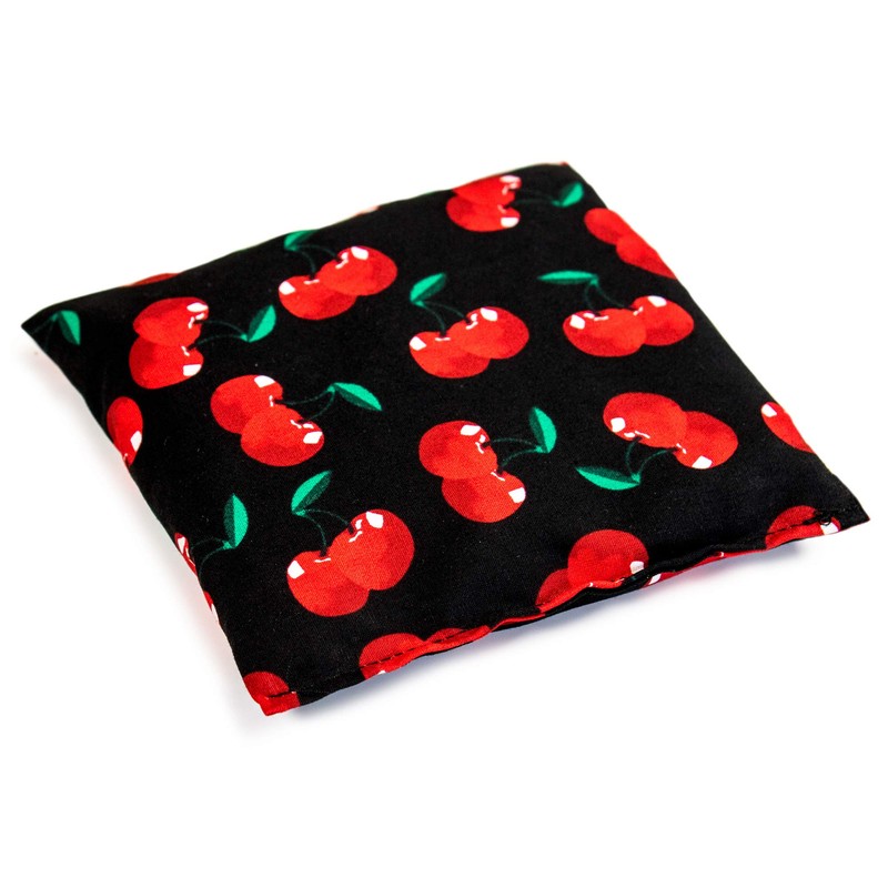Linseed Cushion 12 x 12 cm Cherry Black