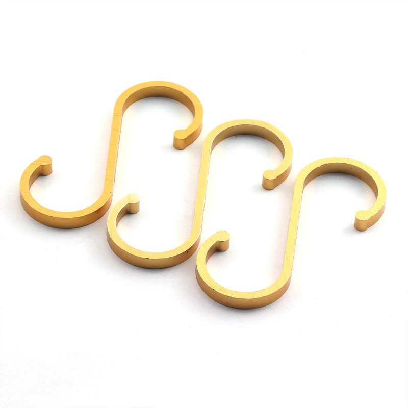JCBIZ 6pcs Space Aluminum S Hook Flat S Shape Bathroom