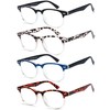 EYEURL 4 Pack Round Reading Glasses for Women Stylish Blue