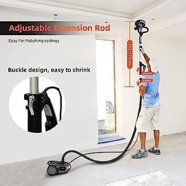Drywall Sander, 750W Electric Drywall Sander with Vacuum Dust Collection, 7 Variable Speed, 6.5A & 900-1800 RPM with LED Light, with14 Pcs Sanding Discs and Extendable Handle