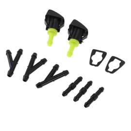RATCHROLL Windshield Washer Nozzle for Chrysler Town & Country 2008-2016 Front W/ 3 Pcs Y Hose Connector Car 5113049AA Black,Green Plastic 1 Set