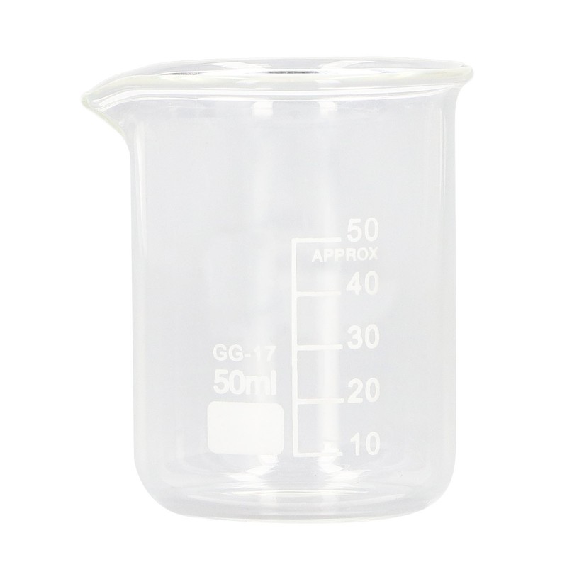 10 Pcs Laboratory Glass Beaker 50ml Thick Experimental Graduated Cylinder