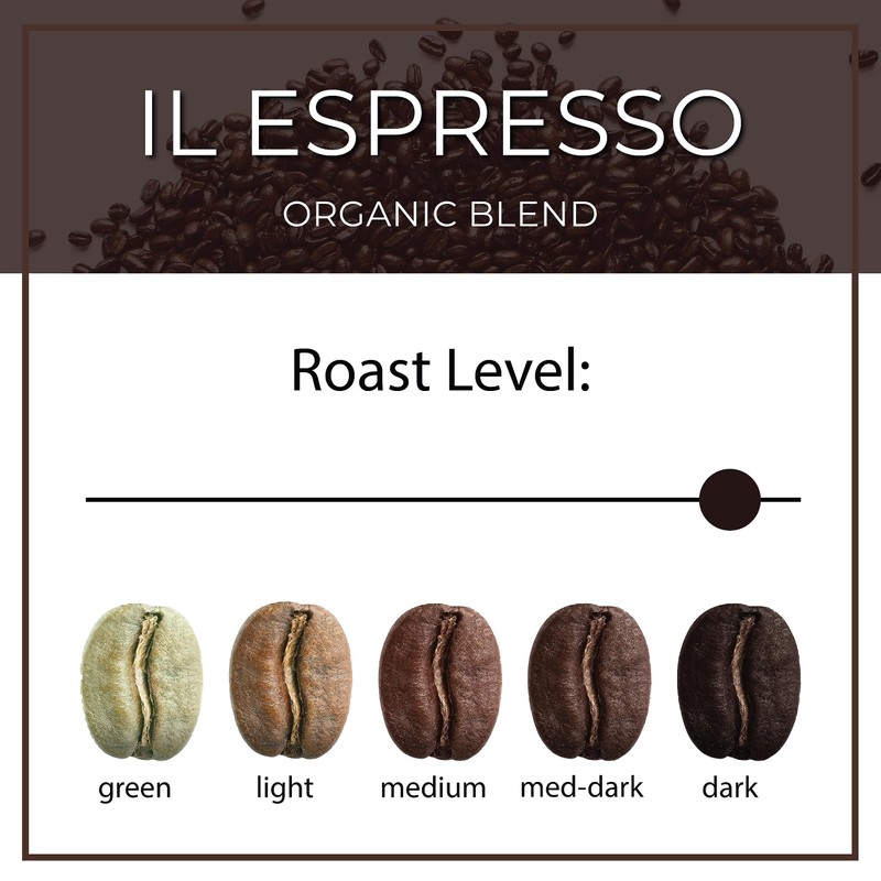 The Bean Organic Coffee Company Il Espresso, Classic Dark Roast,