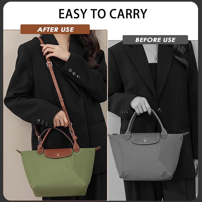 YUNYU Leder-Umhängeschlaufe für Mini-Taschen (Longchamp kompatibel) - 1,2 cm Breite,