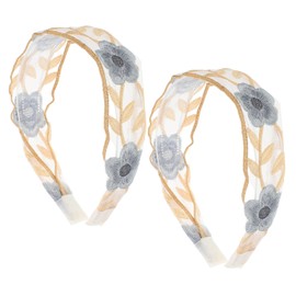 SAFIGLE 2pcs Vintage Floral Embroidered Headband for Women Boho Lace Hair Accessories for Spring Spa and Face Washing Stylish Ethnic Design for Teachers