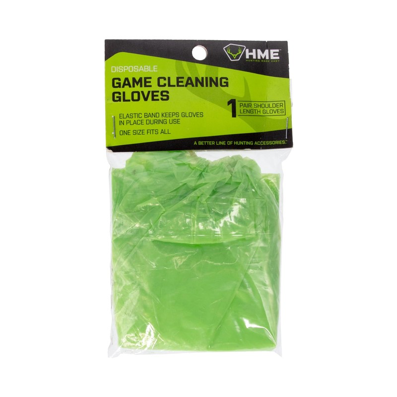 HME Single Game Cleaning Gloves (1 Pair) Disposable Shoulder-Length Field