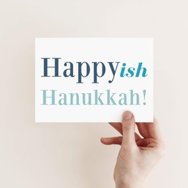 Happyish Hanukkah Cards - 24 Cards w/White Envelopes - Lowkey Modern Chanukah Designs - Jewish Holiday Stationery Printed in the USA by RitzyRose