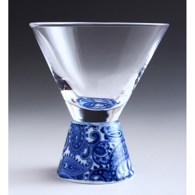 有田焼 浪漫 Glass Sake Glass Trapezoid Paisley HT – 19 – 8 