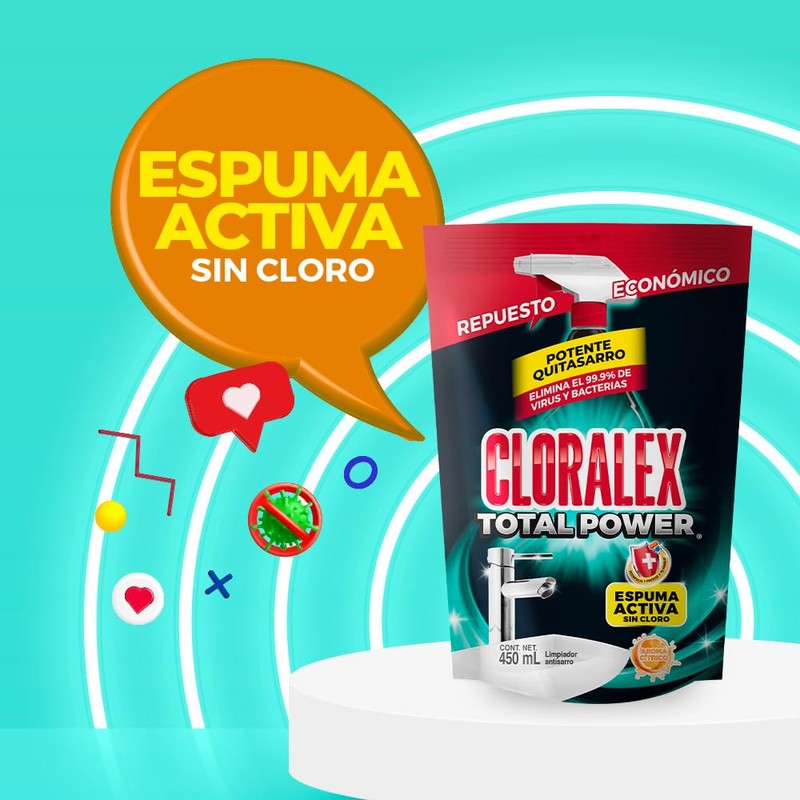 Cloralex Total Power - Espuma Activa - Sin cloro