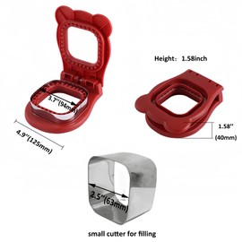 BOSIDETOOL Sandwich Cutter and Sealer, Decruster Sandwich Maker for kids lunch Uncrustable Sandwich Maker，Easy for School Lunchbox and Bento Box Square - Red
