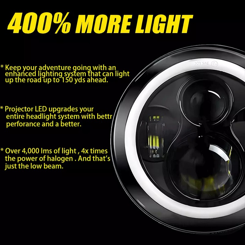 Unbranded 2007-2017 Combo for Jeep Wrangler JK 7" LED Headlights