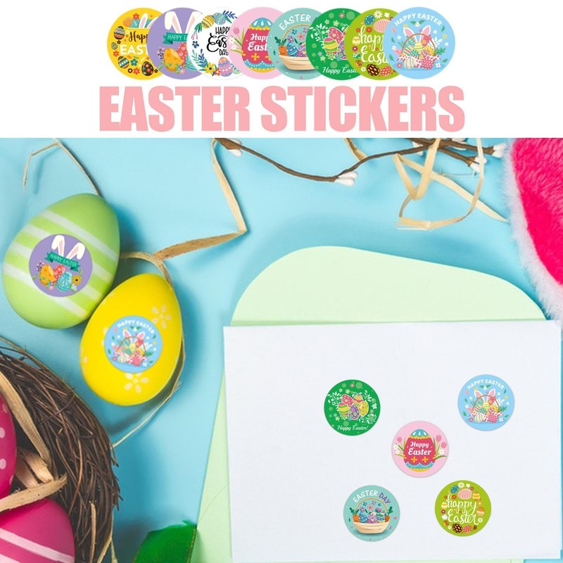 Easter Stickers Easter Bunny Sticker Roll,Easter Theme Scrapbooking Stickers -