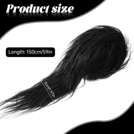 Plush Faux Fur Fabric Precut Strips, 2x60 Inch Shaggy Black Fluffy Fuzzy Craft Fur for Gnomes Beards, Costumes, Sewing, Animal Costumes, Decorations