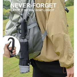 QWB QWB TUMAAOTU Inverted Umbrella with Carabiner Handle, Wind Proof Umbrellas For Rain, 46 Inch Portable Reverse Folding Umbrella, Car Umbrella for Women Men, 10 Ribs (black)