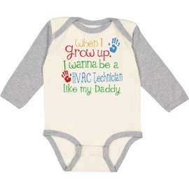 inktastic Hvac Technician Like Daddy Long Sleeve Creeper 6 Months Natural and Heather 24515