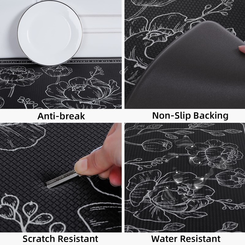 ROTTOGOON Kitchen Floor Mat Set of 2, Anti Fatigue Kitchen