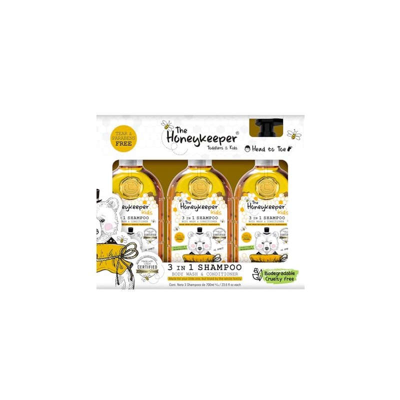 The Honeykeeper 3 Pack Shampoo 3 en 1 Kids Chamomile