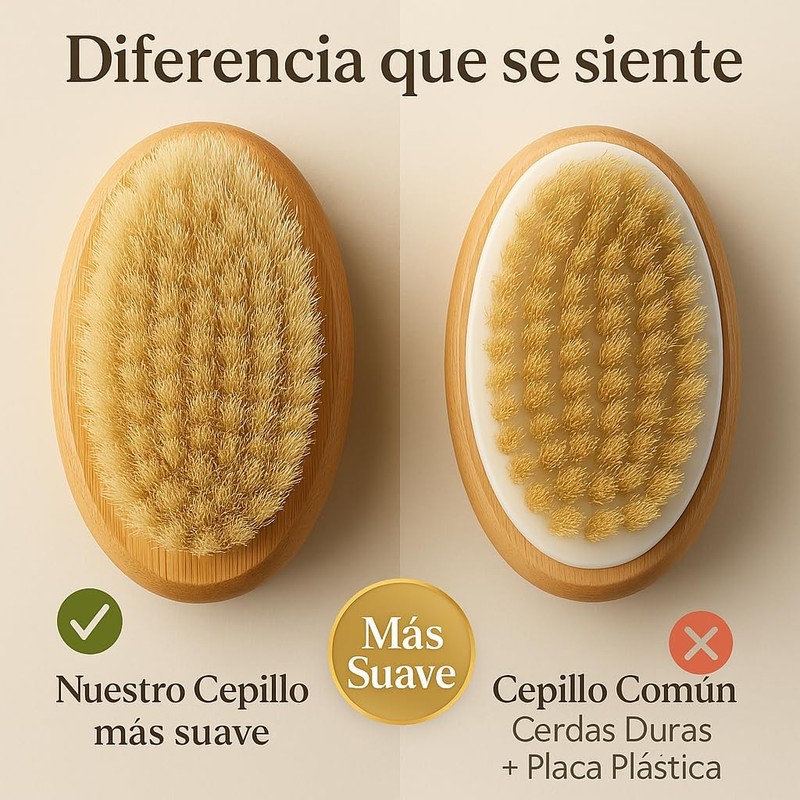 Cepillo corporal exfoliante natural – Mango de bambú y cerdas