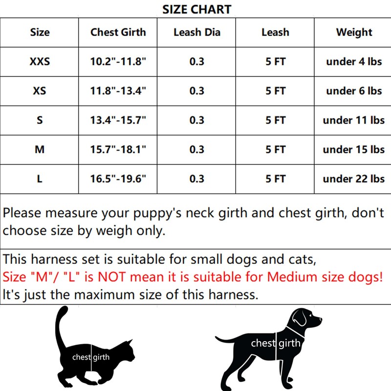 PUKAKO Puppy Harness and Leash Set, Small Dog Harness and