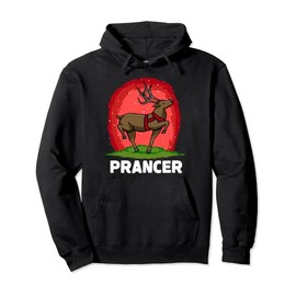 Christmas Santa's Reindeer Lazy Costume Prancer Pullover Hoodie