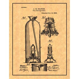 Fire Extinguisher Patent Print with Border (5" x 7") M10750