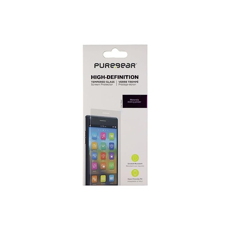 PureGear High-Definition Tempered Glass Screen Protector for Moto G Power