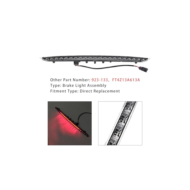 Topteng LED 3rd Third Brake Light Centre Assembly 923-133 FT4Z13A613A