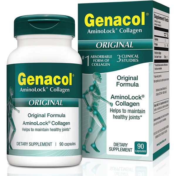 Collagen Pills Joint Supplement - 90 GENACOL Original Colageno Hidrolizado Capsules | Enhanced Absorption Joint Supplements for Men and Women | Gluten Free, Non GMO