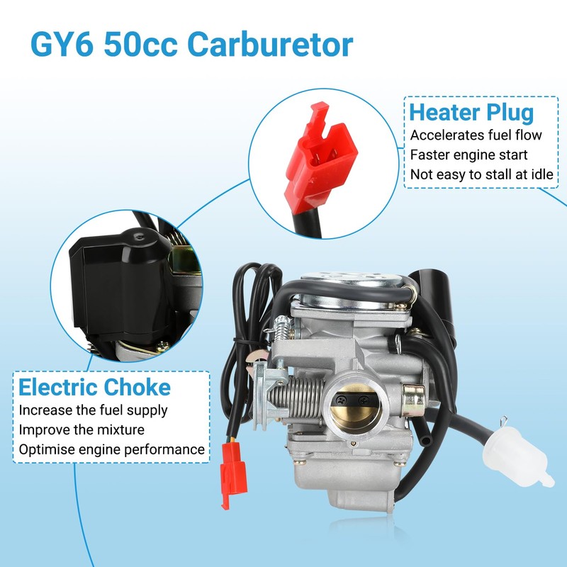 GY6 150cc PD24J Carburetor Ignition Coil Starter Solenoid Relay CDI
