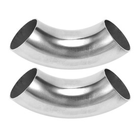 Motoforti 2 Pcs 90 Degree Mandrel Bend Elbow Car Exhaust Pipe Tubing Piping 1.5" Inch OD Thickness 1.2mm/18GA 38x126x1.2mm 201 Stainless Steel 2pcs