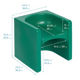 ECR4Kids Tri-Me 3-In-1 Cube Chair, Kids Furniture, Green