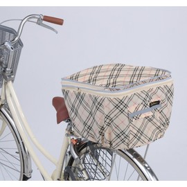 川住製作所 自転車 2段式後カゴカバーKW-268BC ベージュチェック