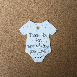Handra 50pcs Thank You for Sprinkling Your Love Gift Tags, Baby Onesie Gift Tags, Baby Shower Thank You Tags
