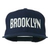 e4Hats.com Brooklyn Embroidered Wool Snapback Cap - Navy OSFM