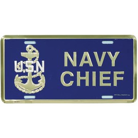Honor Country Navy Chief E-7 License Plate
