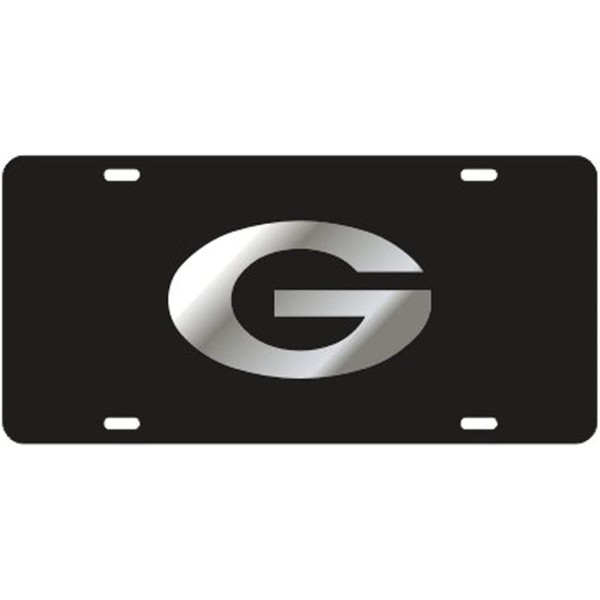 Craftique Georgia Bulldogs Black Laser Cut License Plate - Mirror G