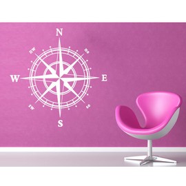 BooDecal Ocean Series Navigation Compass Wall Decals Stickers Decors for Living Room 23 inches x 23 inches