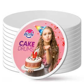 RICCLE Cake Boards - 14 Inch Cake Drums - Smooth-Edged Pack of 12 Cake Drums - Sturdy Cake Boards Round - Bend Resistant Multi-Layered Cake Base for Minimalist Displays