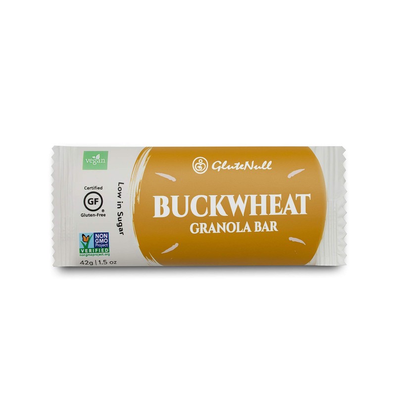 Glutenull Bakery Individually Wrapped Gluten-Free Breakfast Energy Bar, Buckwheat Granola,