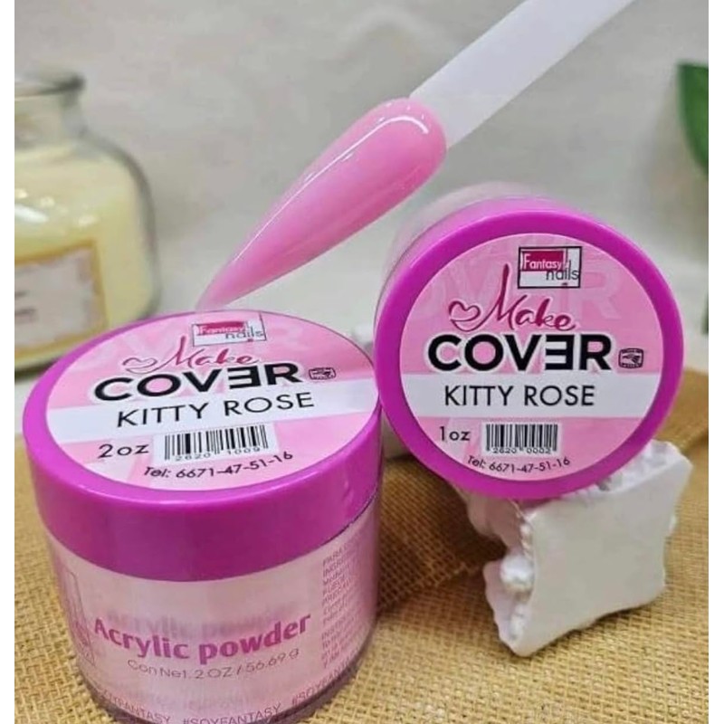 Fantasy Nails Make Cover Kitty Rose Acrylic Powder, 2 oz,