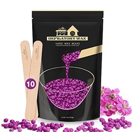 Lifestance Lifestance Violet 450g Wax Beads, Coarse Hair Removal Formula, Hard Wax Beads for Brazilian Bikini - Legs - Underarm- Private Part, Waxing Beads with 10 Applicators for Wax Warmers