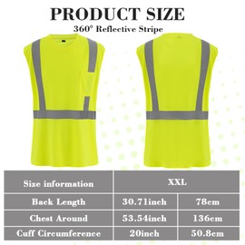 Amylove 4 Pcs High Visibility Vest Class 2 Reflective Safety Vest Reflective Construction Work Shirts for Men Women(Lime,L)